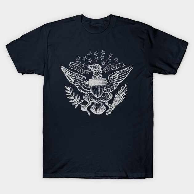 American Eagle 1892 (Silver Quarter) - Silver T-Shirt by DTECTN